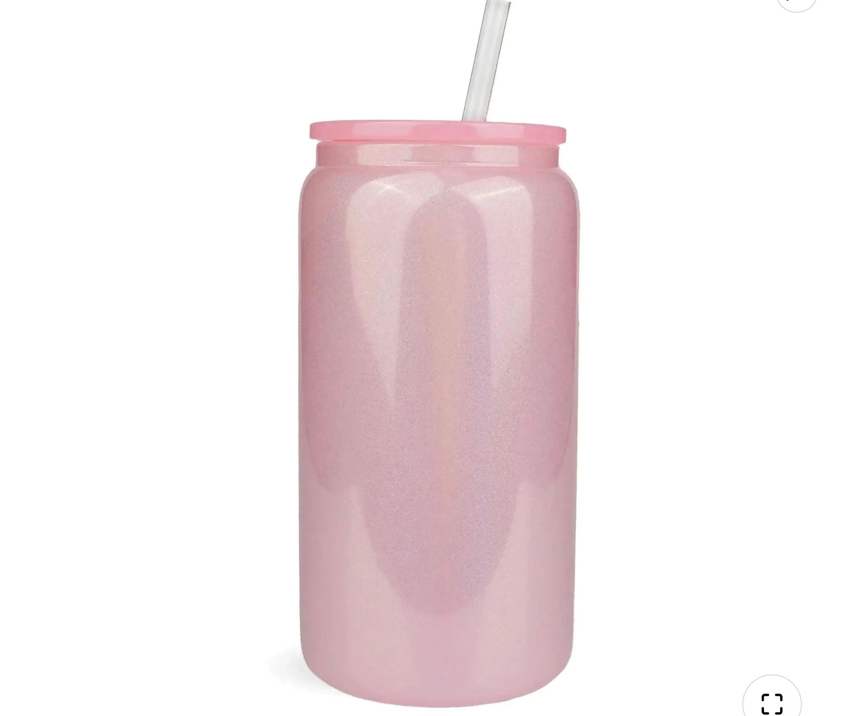 16 oz pink shimmer non-snow globe