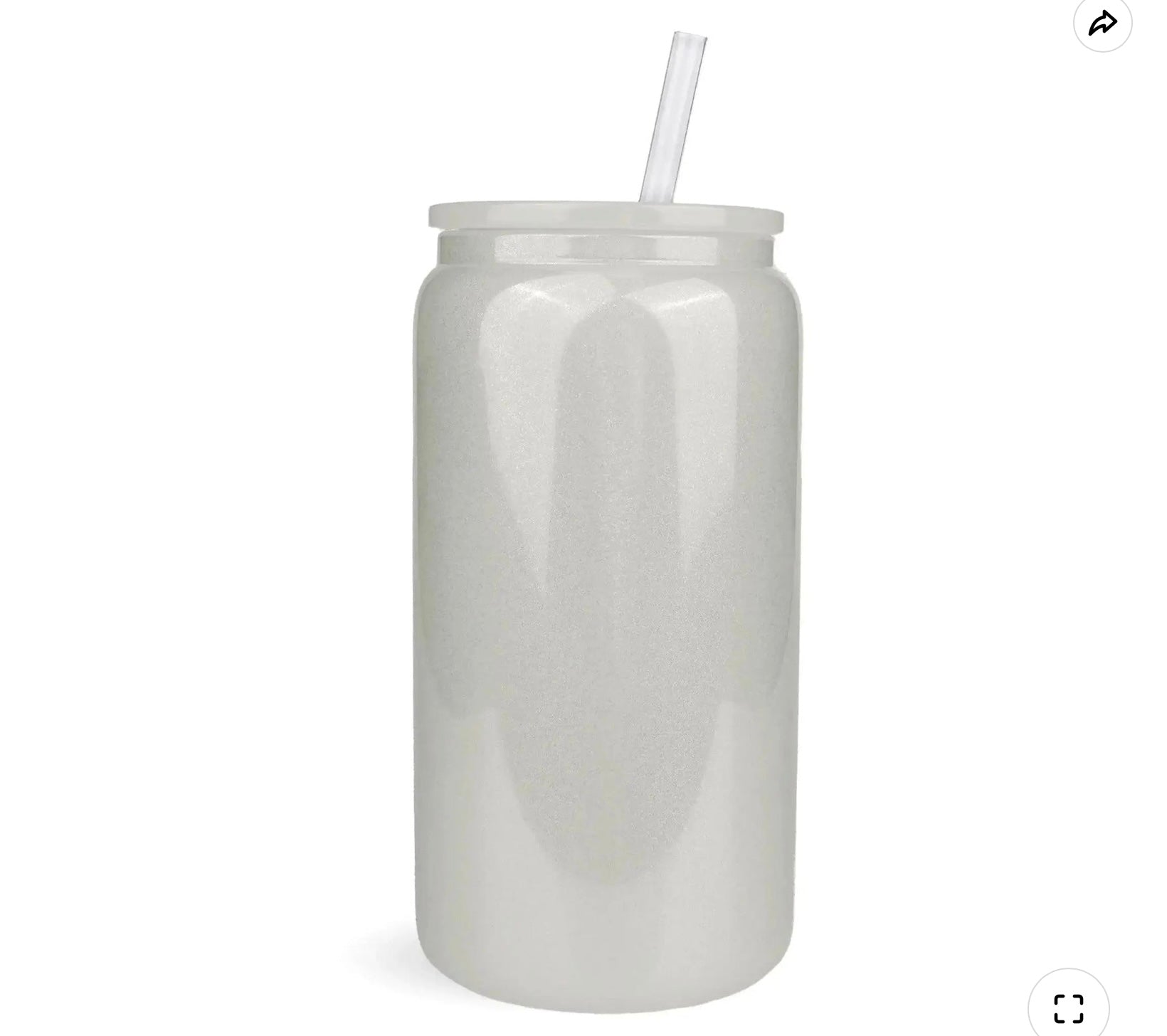 16 oz white shimmer non-snow globe